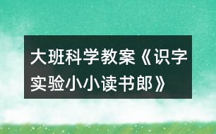 大班科學教案《識字實驗小小讀書郎》