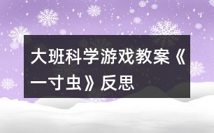 大班科學(xué)游戲教案《一寸蟲(chóng)》反思