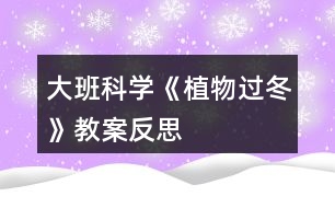 大班科學《植物過冬》教案反思