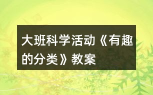 大班科學活動《有趣的分類》教案
