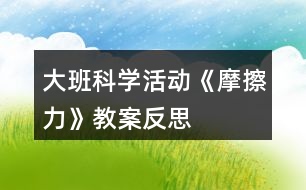 大班科學活動《摩擦力》教案反思
