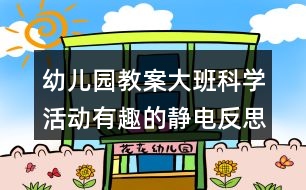 幼兒園教案大班科學(xué)活動有趣的靜電反思