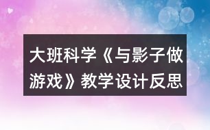 大班科學《與影子做游戲》教學設(shè)計反思