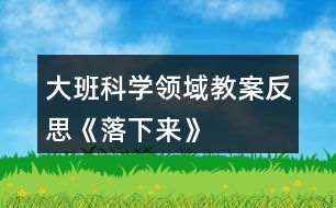 大班科學領(lǐng)域教案反思《落下來》