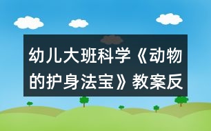 幼兒大班科學(xué)《動物的護身法寶》教案反思