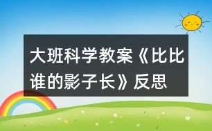 大班科學(xué)教案《比比誰的影子長(zhǎng)》反思