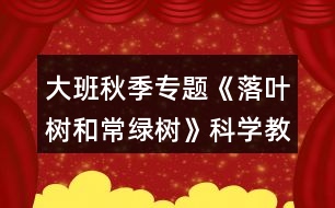 大班秋季專題《落葉樹和常綠樹》科學教案反思
