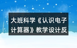 大班科學(xué)《認(rèn)識電子計(jì)算器》教學(xué)設(shè)計(jì)反思