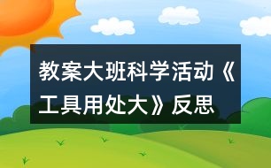 教案大班科學活動《工具用處大》反思