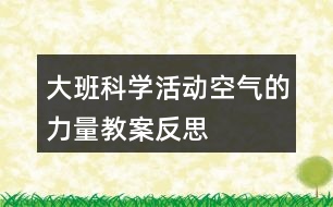 大班科學活動空氣的力量教案反思