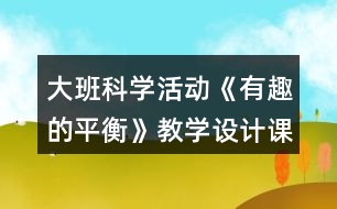 大班科學(xué)活動《有趣的平衡》教學(xué)設(shè)計課后反思