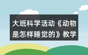 大班科學(xué)活動(dòng)《動(dòng)物是怎樣睡覺(jué)的》教學(xué)設(shè)計(jì)課后反思