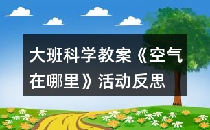 大班科學(xué)教案《空氣在哪里》活動反思