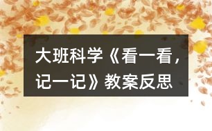 大班科學(xué)《看一看，記一記》教案反思