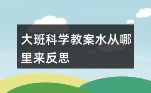 大班科學教案水從哪里來反思