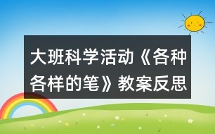 大班科學(xué)活動(dòng)《各種各樣的筆》教案反思