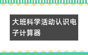 大班科學(xué)活動：認(rèn)識電子計(jì)算器