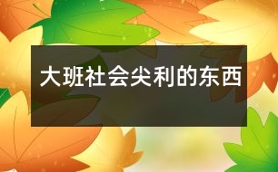 大班社會(huì)：尖利的東西