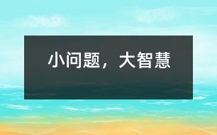 小問(wèn)題，大智慧