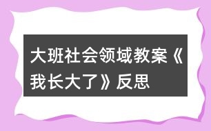 大班社會(huì)領(lǐng)域教案《我長(zhǎng)大了》反思