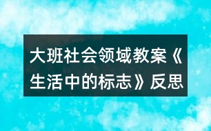大班社會領(lǐng)域教案《生活中的標志》反思