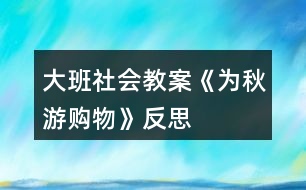 大班社會(huì)教案《為秋游購物》反思