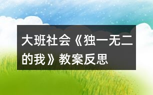 大班社會(huì)《獨(dú)一無(wú)二的我》教案反思