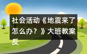 社會(huì)活動(dòng)《地震來(lái)了怎么辦？》大班教案反思