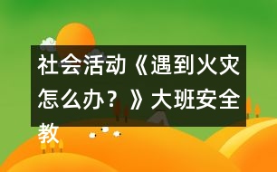社會(huì)活動(dòng)《遇到火災(zāi)怎么辦？》大班安全教案