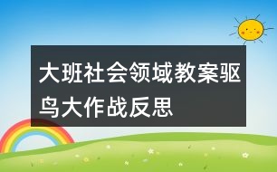 大班社會領域教案驅(qū)鳥大作戰(zhàn)反思