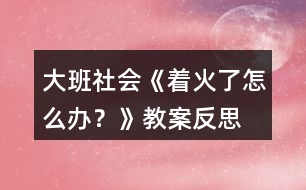大班社會(huì)《著火了怎么辦？》教案反思