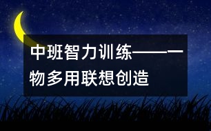 中班智力訓(xùn)練――一物多用（聯(lián)想、創(chuàng)造、語言）