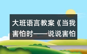 大班語(yǔ)言教案《當(dāng)我害怕時(shí)――說(shuō)說(shuō)害怕》反思