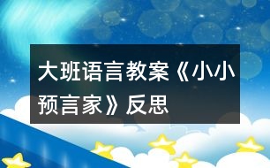 大班語言教案《小小預言家》反思
