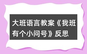 大班語(yǔ)言教案《我班有個(gè)小問號(hào)》反思