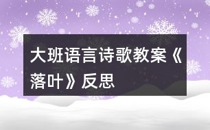 大班語(yǔ)言詩(shī)歌教案《落葉》反思