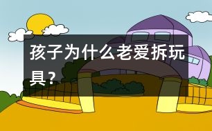 孩子為什么老愛拆玩具？