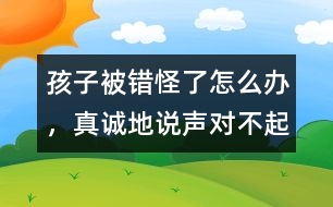 孩子被錯(cuò)怪了怎么辦，真誠(chéng)地說(shuō)聲“對(duì)不起”