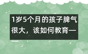 1歲5個(gè)月的孩子脾氣很大，該如何教育――陸為之回答