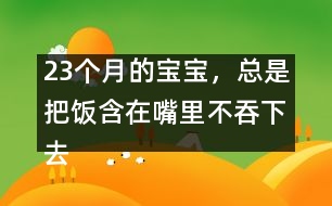 23個月的寶寶，總是把飯含在嘴里不吞下去