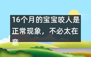 16個月的寶寶咬人是正?，F(xiàn)象，不必太在意