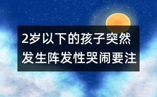 2歲以下的孩子突然發(fā)生陣發(fā)性哭鬧要注意的問(wèn)題