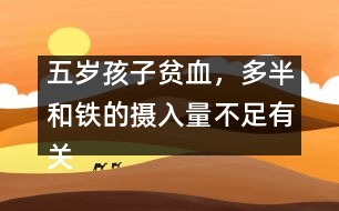 五歲孩子貧血，多半和鐵的攝入量不足有關――趙惠君回