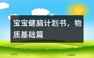 寶寶健腦計劃書，物質(zhì)基礎(chǔ)篇