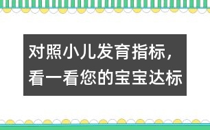 對(duì)照小兒發(fā)育指標(biāo)，看一看您的寶寶“達(dá)標(biāo)”嗎