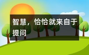 智慧，恰恰就來(lái)自于提問(wèn)