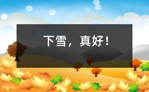下雪，真好！