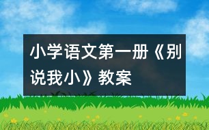 小學(xué)語(yǔ)文第一冊(cè)《別說(shuō)我小》教案