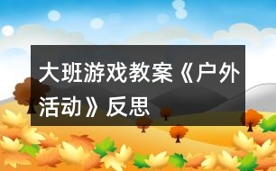 大班游戲教案《戶(hù)外活動(dòng)》反思