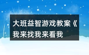 大班益智游戲教案《我來找、我來看、我來玩》